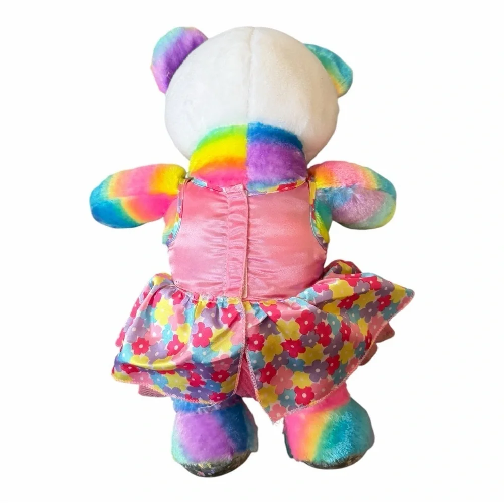 Build A Bear Rainbow Friends Panda Stuffed Animal with Pink Sequin Dress